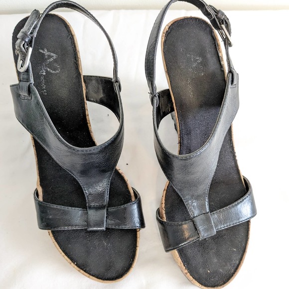 A2 Wedge sandals, black, size 8.5 - Picture 5 of 8